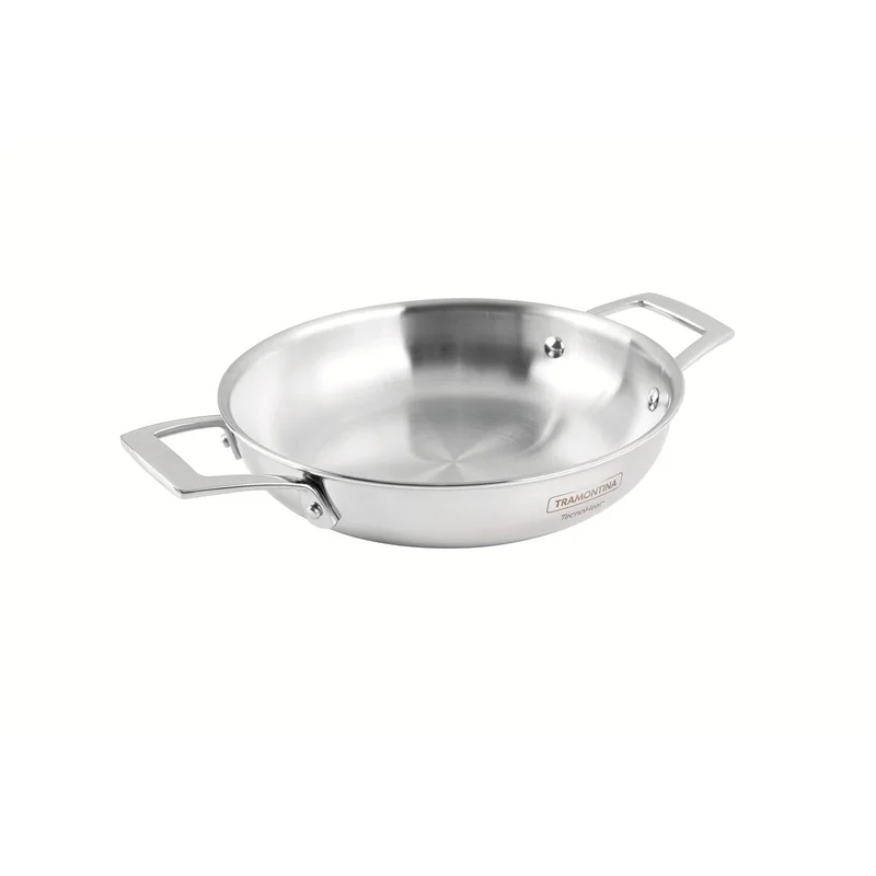 ترامونتينا Tramontina Grano Double-Handled Stainless-Steel Frying Pan with Triple-Layer Body, 30 cm